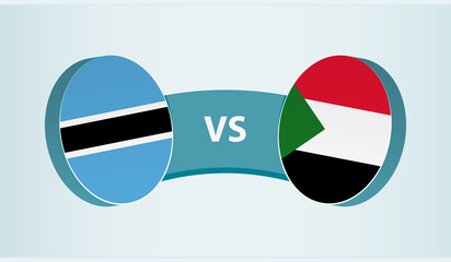 Botswana versus Sudan, team sports competition concept.