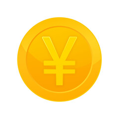 Chinese gold yuan icon on golden background. Vector design