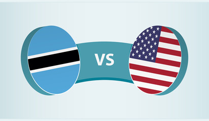 Botswana versus USA, team sports competition concept.