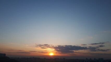 sunset over the city