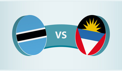 Botswana versus Antigua and Barbuda, team sports competition concept.