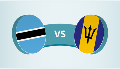 Botswana versus Barbados, team sports competition concept.