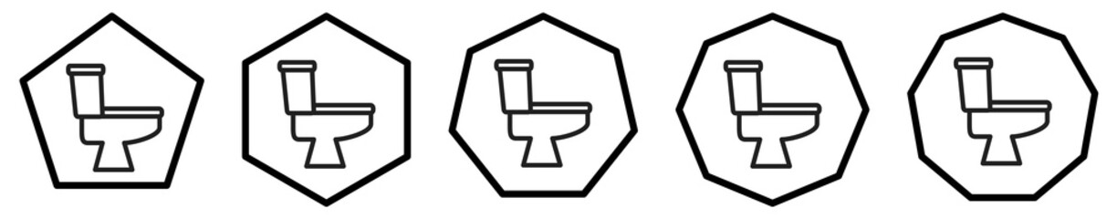 Toilet icon in polygons with different number of edges