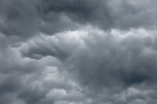 Dense Storm Clouds With A Blue Tint