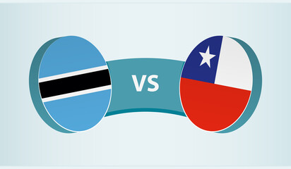Botswana versus Chile, team sports competition concept.