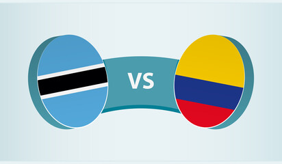 Botswana versus Colombia, team sports competition concept.
