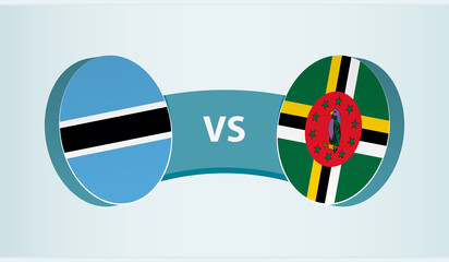 Botswana versus Dominica, team sports competition concept.