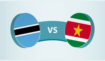 Botswana versus Suriname, team sports competition concept.