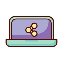 laptop share social media