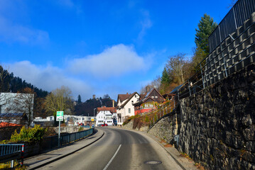 Bundesstraße 33  in Hornberg im Mittleren Schwarzwald  / Ortenaukreis, Baden-Württemberg