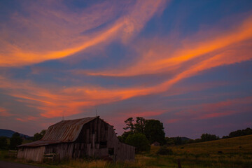 sunset in the mountains