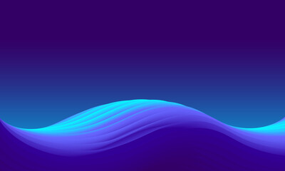 A luxurious blue background with a luminous wave. Wallpaper with a shining sea wave on a turquoise background