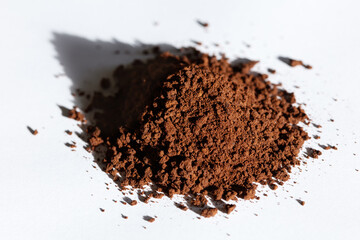 Brown instant coffee powder