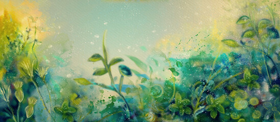 Nature. Art summer. Watercolor background, design element