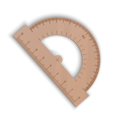 Realistic school wooden measuring ruler 15 centimeters