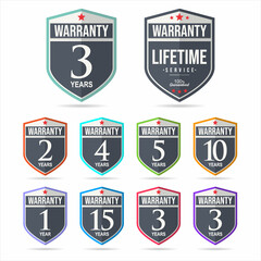 warranty guaranteed  modern badge on white background 