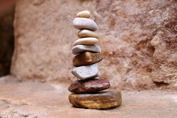 Fototapeta na wymiar Stones stacked on top of each other