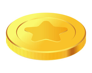 Golden money. Rotating gold coin.
