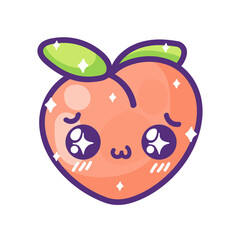 peach kawaii fruit