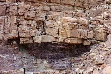 Strange stones and rocks formations in the nature of Jazra valley - Dead Sea - Jordan
