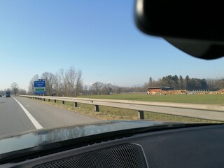 car driving on highway