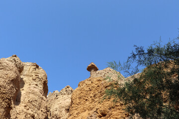 Strange stones and rocks formations in the nature of Jazra valley - Dead Sea - Jordan