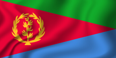 Flag of Eritrea. Eritrean national symbol in official colors. Template icon. Abstract vector background