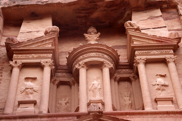 Petra - Jordan, The Treasury - pink rocks (Nabateans city) 