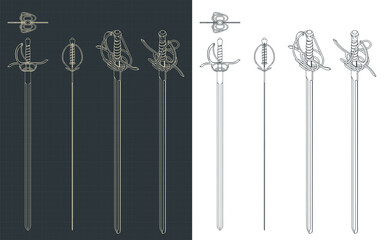 Rapier sword blueprints