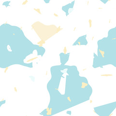 Terrazzo seamless pattern. Blue classic flooring