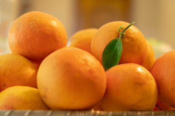  grapefruits on a plate