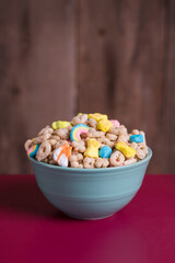 Marshmallow Cereal in a Bowl on a table