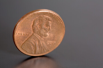 United States Penny on a Dark Background