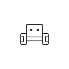 Furniture concept. Vector sign in flat style and editable stroke. Perfect for stores, shops, banners, web sites. Line icon of armchair