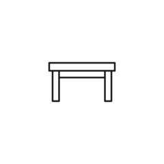 Furniture concept. Vector sign in flat style and editable stroke. Perfect for stores, shops, banners, web sites. Line icon of simple table