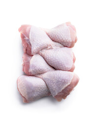 Raw chicken legs isolated on white