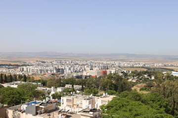 Fototapeta premium The city of Afula in the Jezreel Valley seen from above