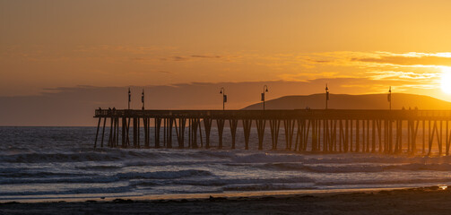 Sunset over the Pismo Beach Pier