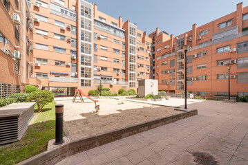 Playground for children in a community area of urban residential housing