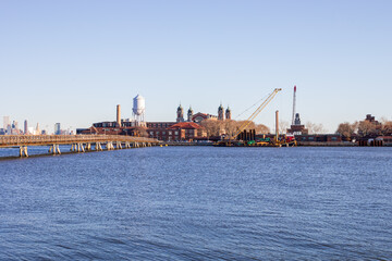 Jersey City, New Jersey, USA - December 22 2021: Ellis Island National Museum of Immigration. View...