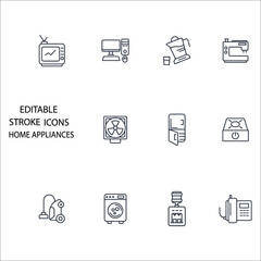 home appliances icons set . home appliances pack symbol vector elements for infographic web