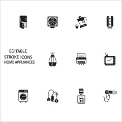 home appliances icons set . home appliances pack symbol vector elements for infographic web