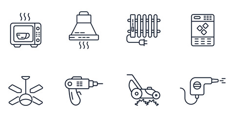 home appliances icons set . home appliances pack symbol vector elements for infographic web
