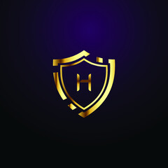 Premium luxury Vector elegant gold and  font Letter H Template for company logo with monogram element 3d Design