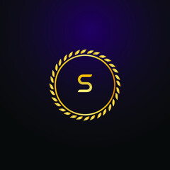 Premium luxury Vector elegant gold and  font Letter S Template for company logo with monogram element 3d Design