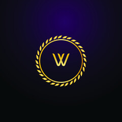 Naklejka premium Premium luxury Vector elegant gold and font Letter W Template for company logo with monogram element 3d Design