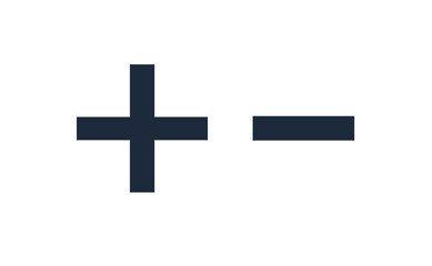 Plus and Minus sign Icon Vector.
