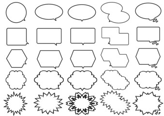 吹き出しセット（輪郭線タイプ）