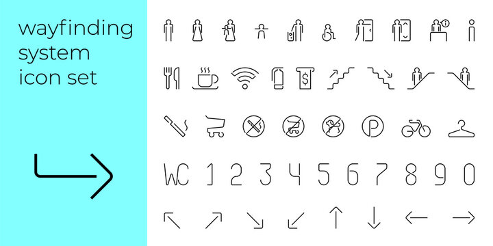 Wayfinding - Direction Icon Set | wayfinder icon, wayfinding