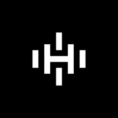 Obraz premium Initial Letter H with Crossfit Gym logo design